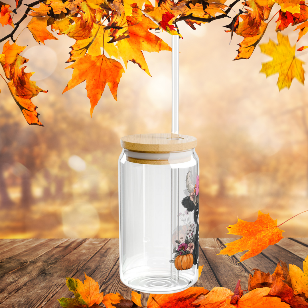 Autumn highland cow libbey can