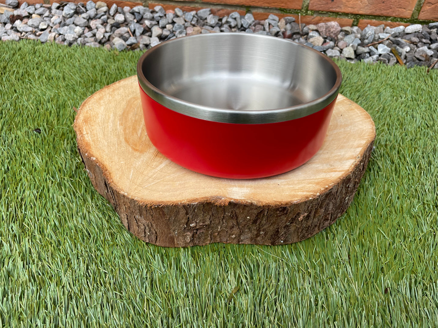 Red Double Layer Dog Bowl Stainless Steel Pet Bowl - SMALL