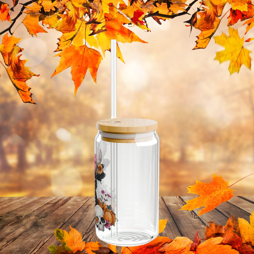Autumn highland cow libbey can