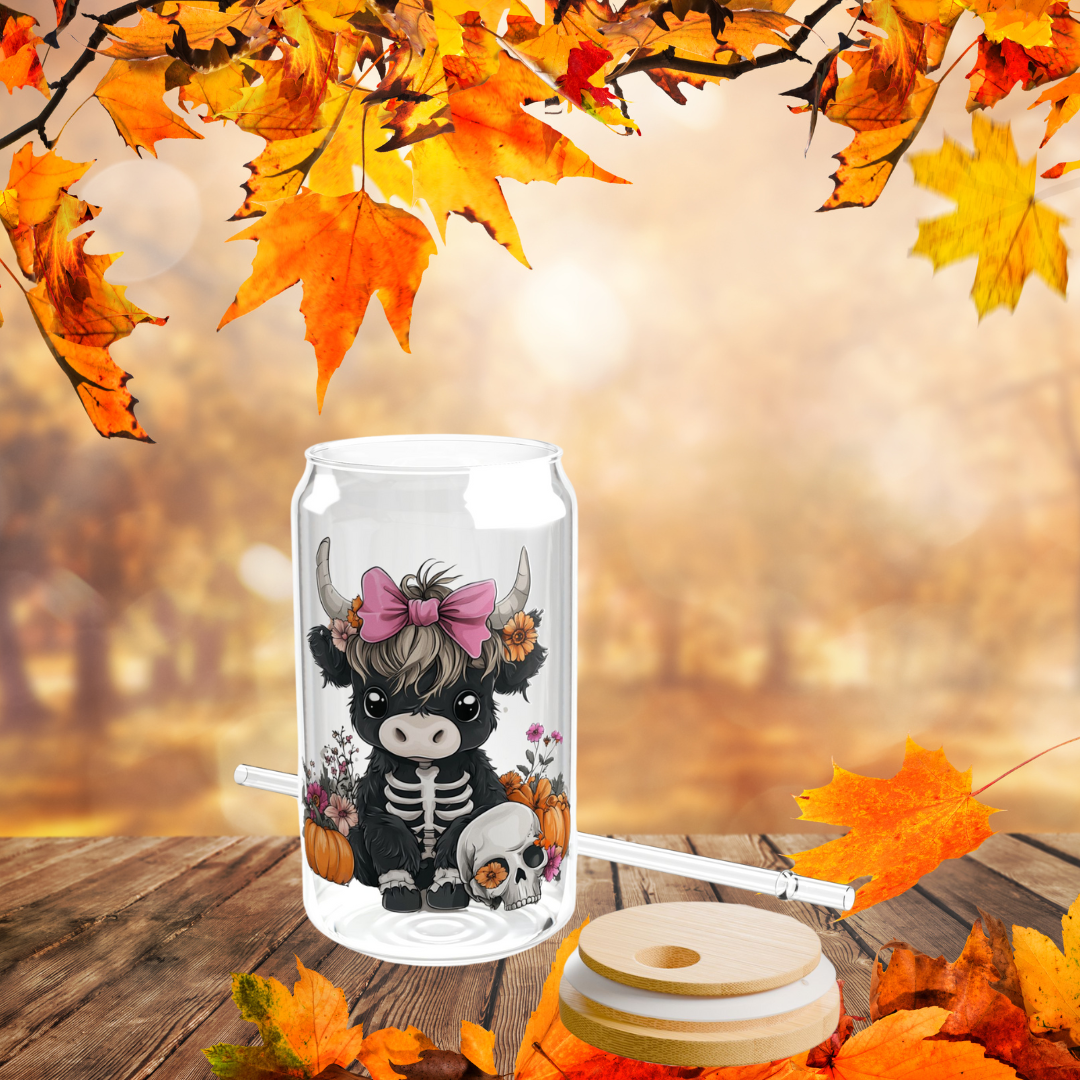 Autumn highland cow libbey can