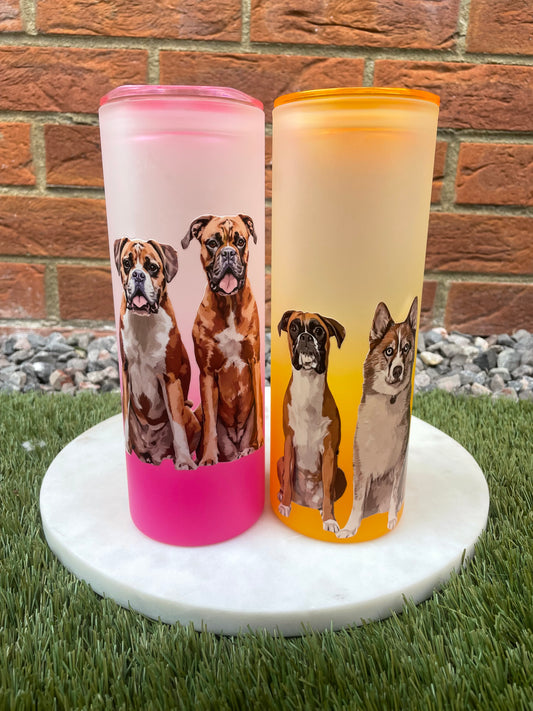 Frosted glass tumbler 25oz - custom design