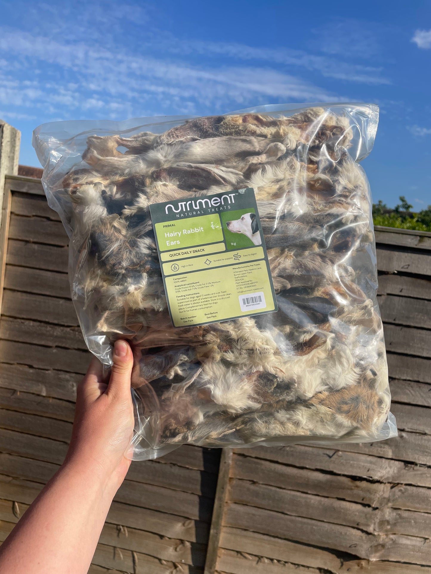 Rabbit Ears with Fur 1kg