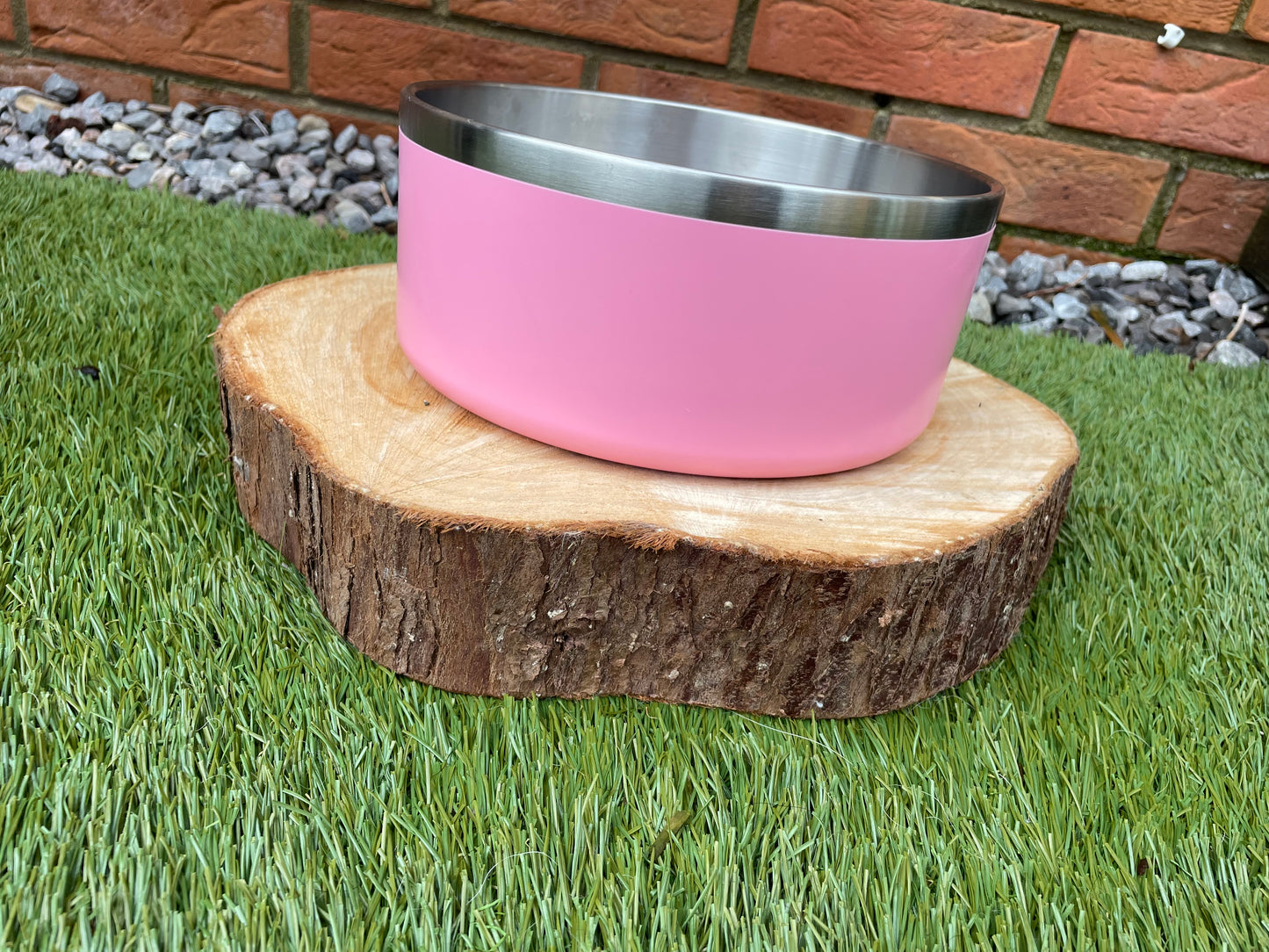Pink Double Layer Dog Bowl Stainless Steel Pet Bowl - LARGE